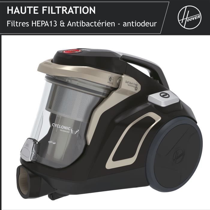 Stofzuiger met stofreservoir zonder stofzak - HOOVER - HP720PET - 850 W - 68 dBA - 2 liter stofreservoir - Ideaal voor hardhouten vloeren en huisdieren