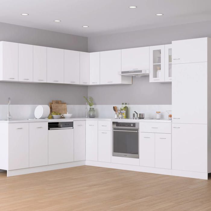 vidaXL Mueble esquinero Lyon, 75,5 x 75,5 x 81,5 cm, madera de ingeniería, blanco, almacenamiento para baño y cocina, debajo del mueble 802489