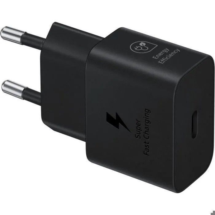 Cargador rápido de 25 W - Para smartphones Samsung Galaxy - Negro (Cable no incluido)