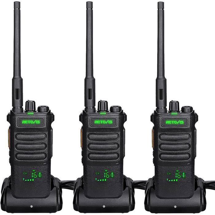 Walkie Talkie profesional Retevis RT86, radio bidireccional de largo alcance, recargable con batería de 2600 mAh, para logística (3 unidades)