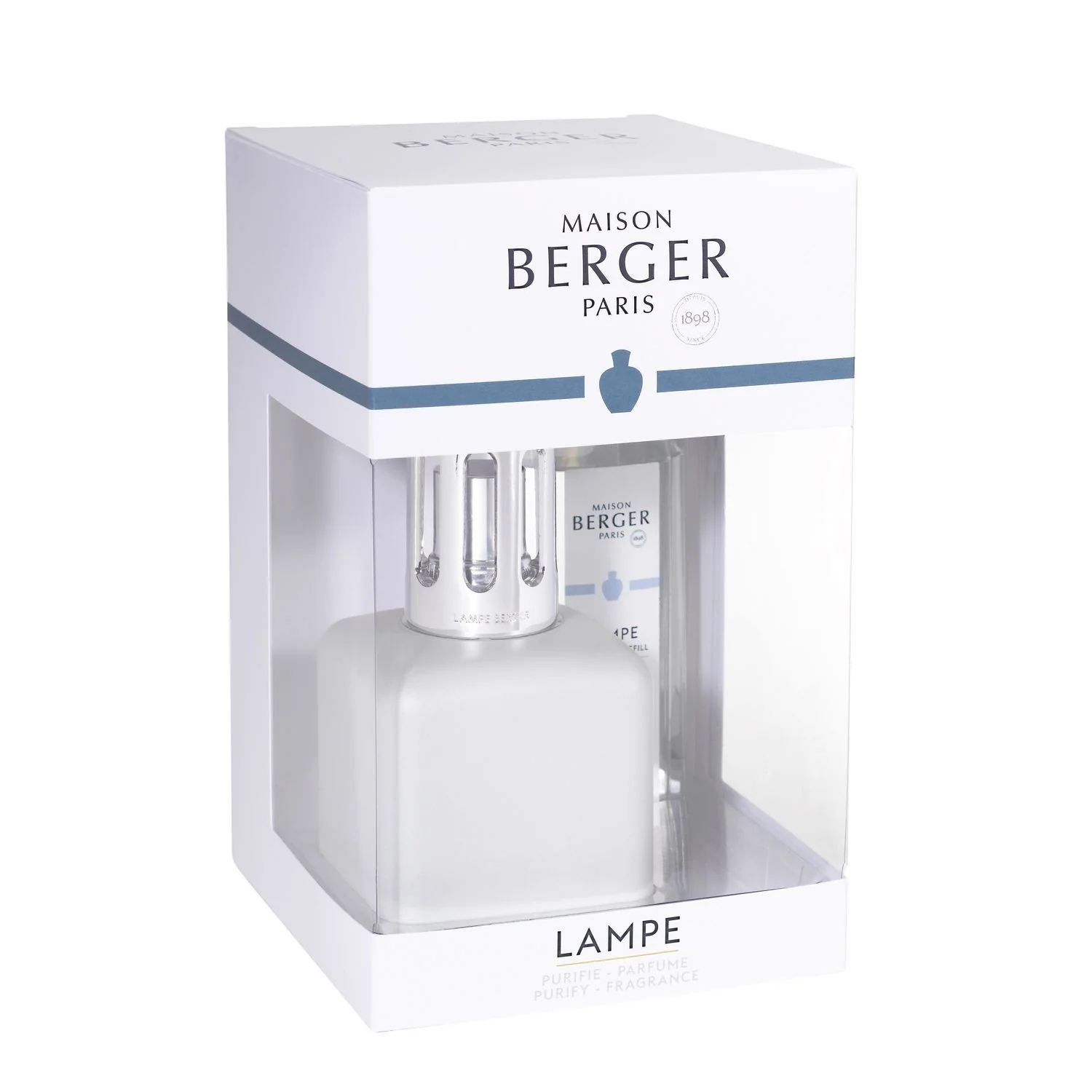 Lampe Coffret Glacon Blanc Neige - Cofanetto con Lampada, Lampada Catalitica, Profumo per Lampada Catalitica