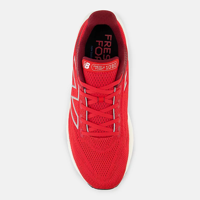 Fresh Foam X 1080 v13 herenschoenen - True Red met Mercury Red en Silver Metallic.