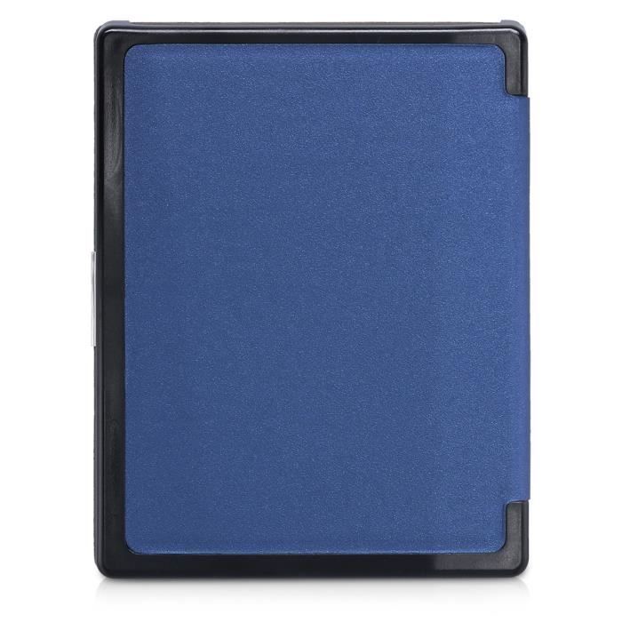 E-Reader-Hülle – kwmobile – Kobo Aura Edition 1 – Kunstlederbezug – Magnetverschluss – Blaue Schmetterlinge und Blumen
