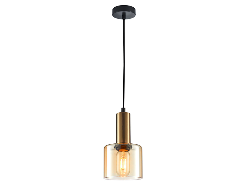 Lampa wisząca Santia szklana miedziana
