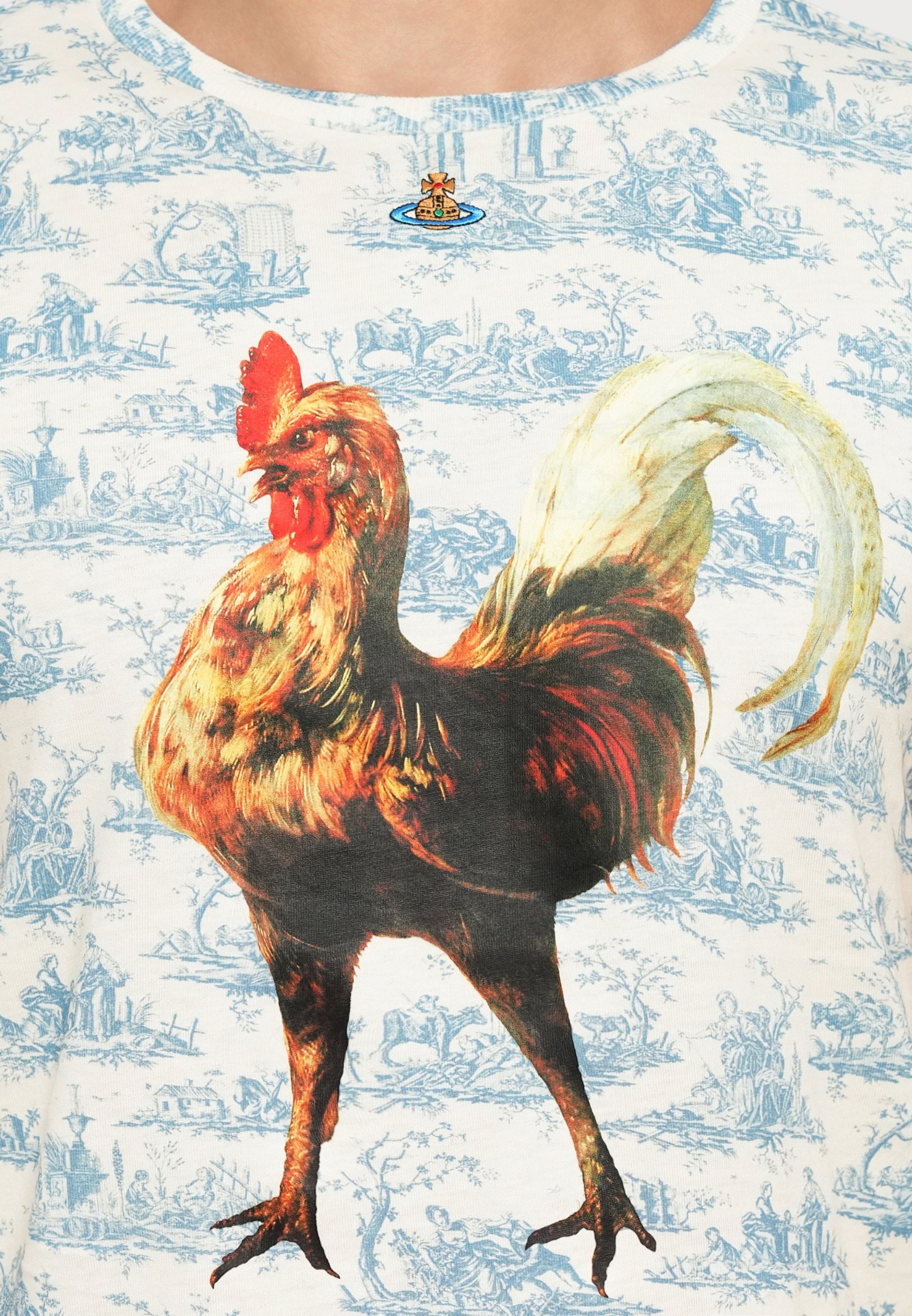 Vivienne Westwood ROOSTER PERU UNISEX - T-shirt met print - toile de jouy blauw