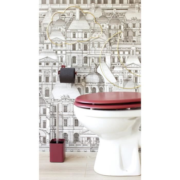 Asiento de inodoro GELCO DESIGN Dolce - Bisagras de acero inoxidable - Madera moldeada - Rojo cardenal