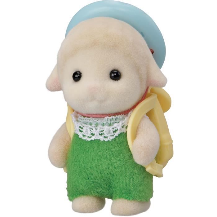 SYLVANIAN FAMILIES - Bébé mouton avec chapeau et sac - Couleur beige - Mixte - A partir de 3 ans