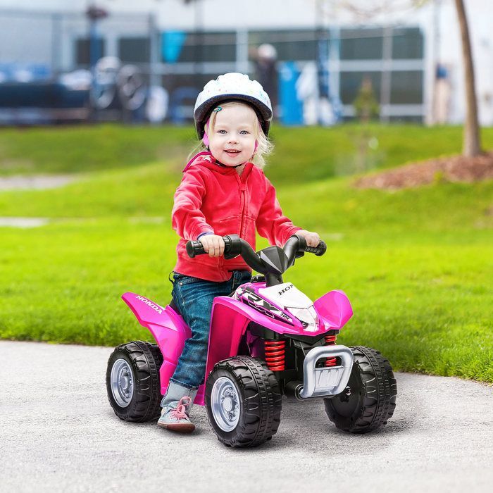 Elektrisches Kinderquad – AIYAPLAY – 6 V, 2,8 km/h – LED-Scheinwerfer, Hupe – ergonomischer Lenker und Sitz, pink