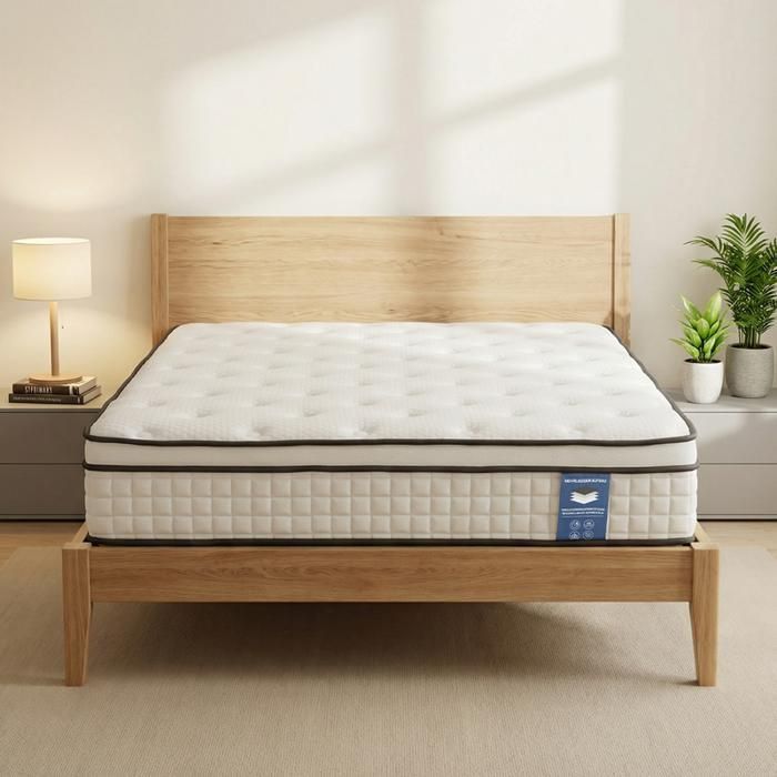 Matelas 90x200 cm HOLDLAMP - Très épais 25 cm - Mémoire de Forme + Ressorts 7 Zones Blanc - Hypoallergénique & Réversible