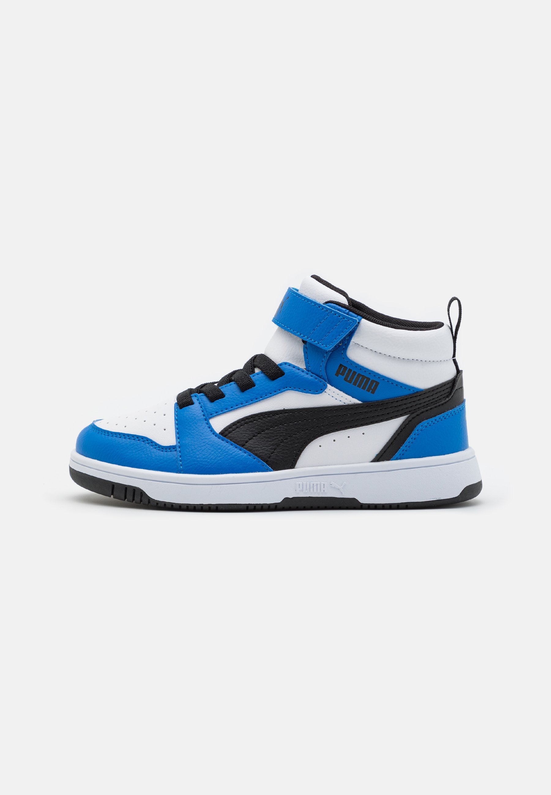 Puma REBOUND V6 MID UNISEX - Scarpe da ginnastica alte - bianco/nero/blu racing
