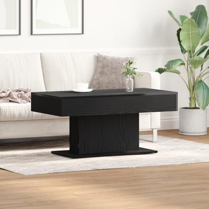 Salontafel - 96x50x45 cm - Samengesteld hout - Zwart - Chique en elegant