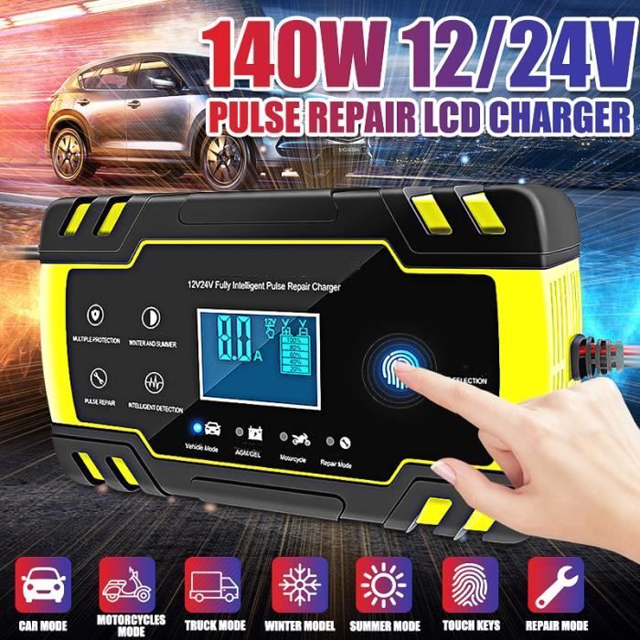 Cargador de baterías - Pantalla táctil - 12/24V - 8A - 150AH - Inteligente