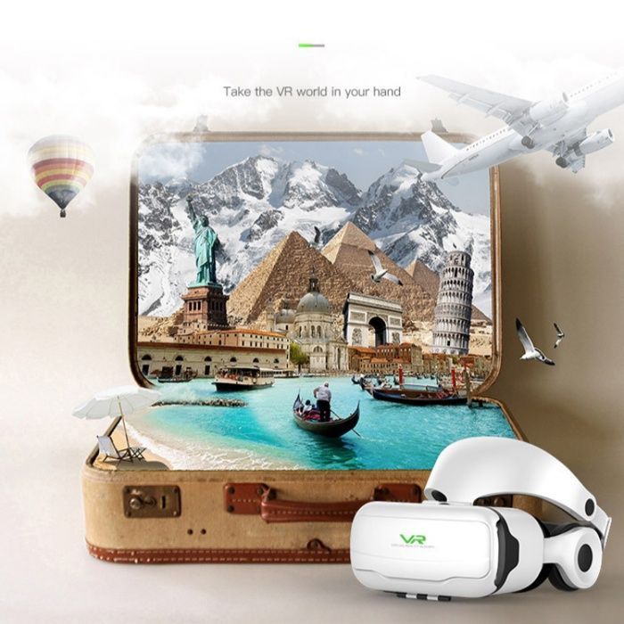 Casque de réalité virtuelle 3D, confortable pour les yeux, design ergonomique, blanc