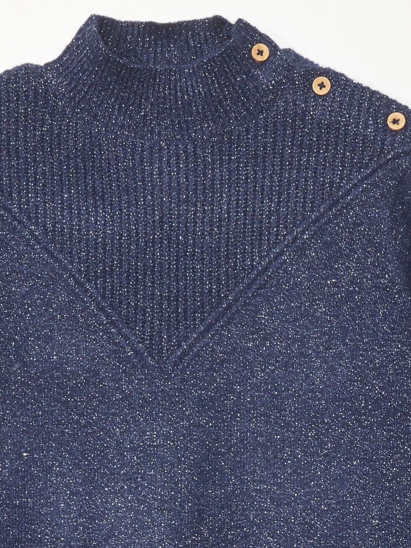 Sweter z golfem - CZARNY