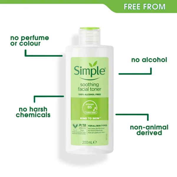 Simple Kind To Skin nyugtató arctonik 200ml