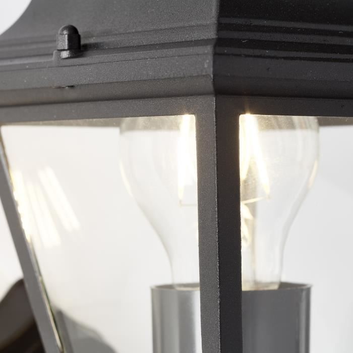 Aplique de pared exterior NISSIE Upward - BRILLIANT - Metal/cristal negro - E27 1x60W