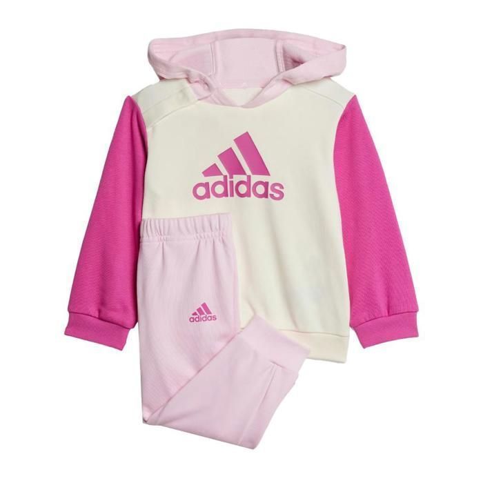 Chándal Adidas Essentials Colorblock para niña, rosa/crudo