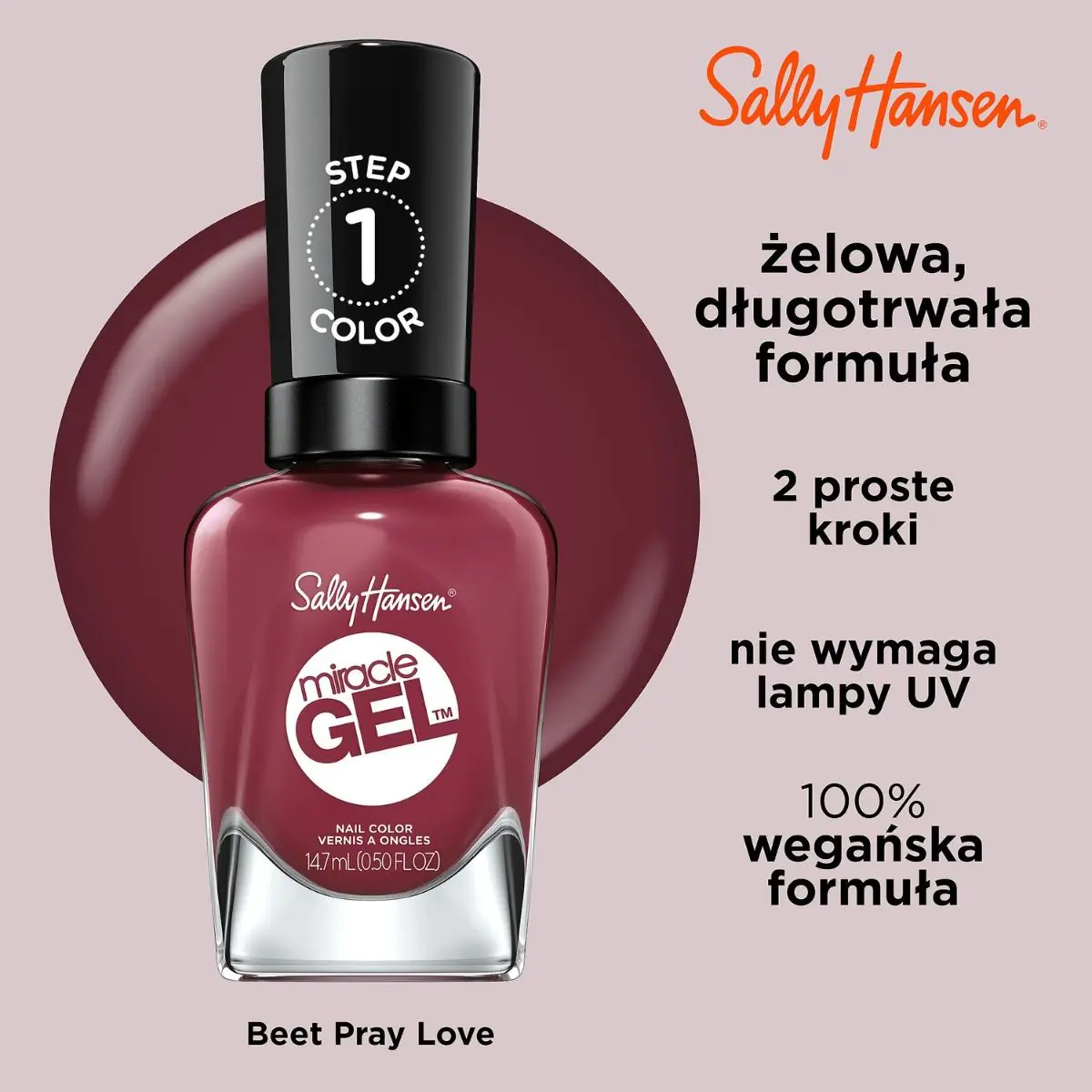 Sally Hansen Miracle Gel Lakier do paznokci, 496