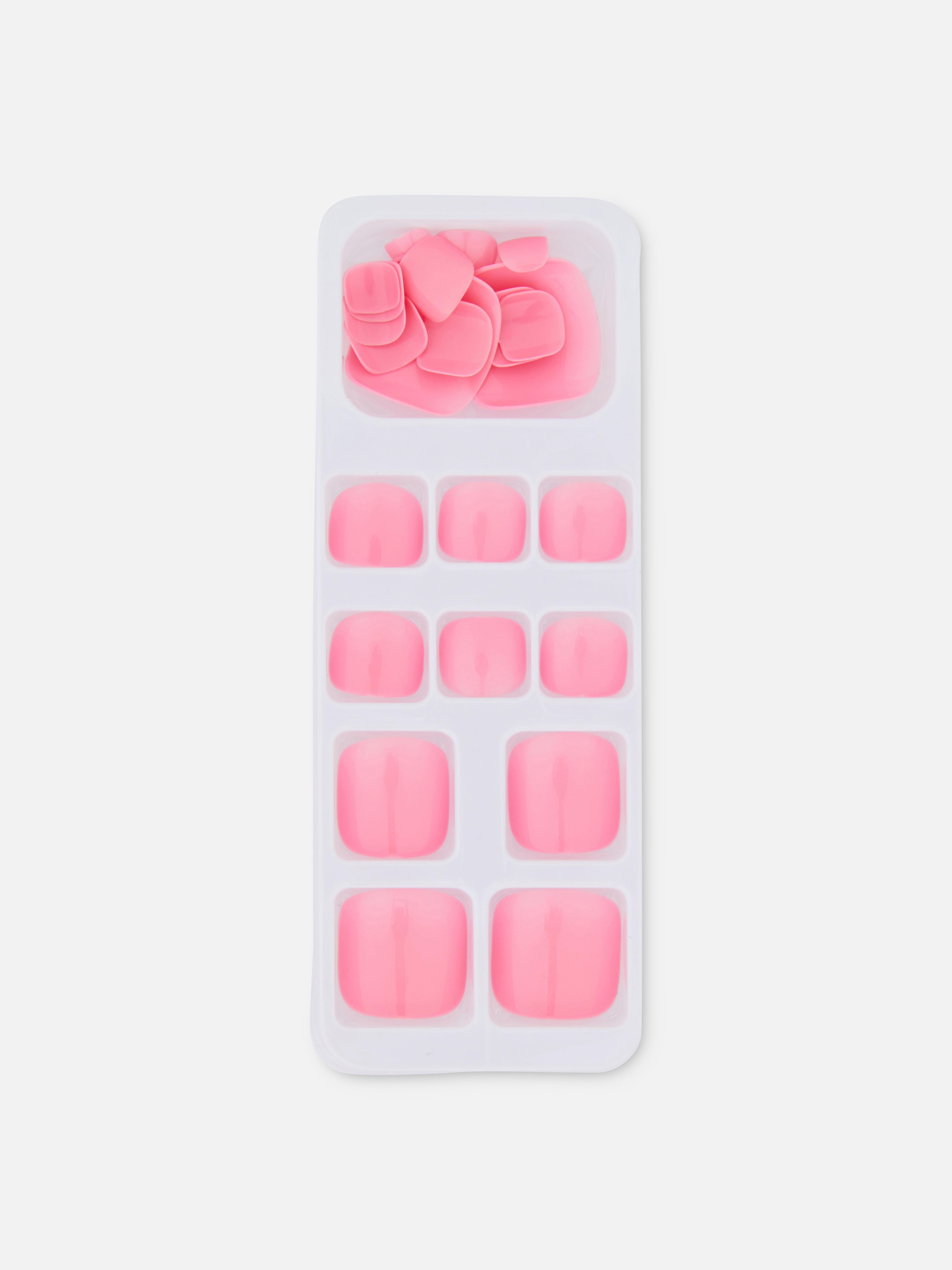 PS... Unghii artificiale strălucitoare pentru degetele de la picioare. Bucură-te de o pedichiură în culori pastelate cu aceste unghii artificiale.