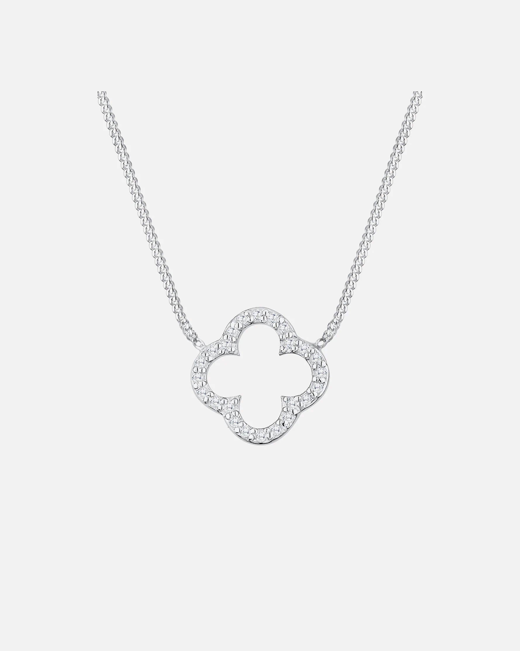 Elli Femmes pendentif trèfle élégant chance avec cristaux de zirconium en argent sterling 925