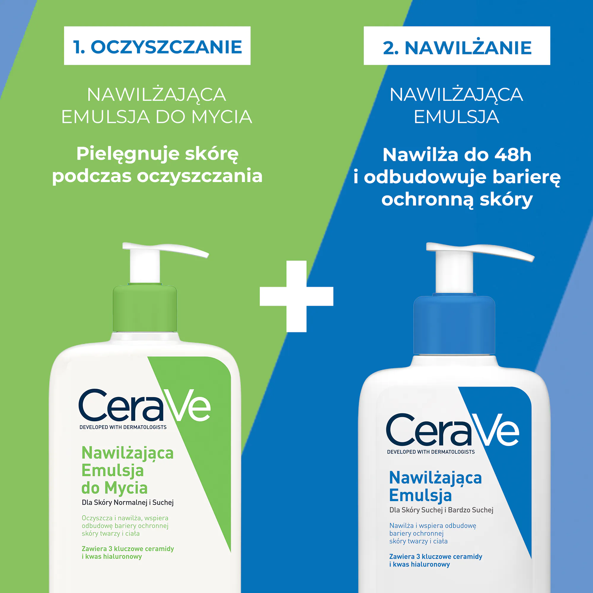 Cerave Zestaw (Nawilżająca emulsja do mycia+ Nawilżająca emulsja)