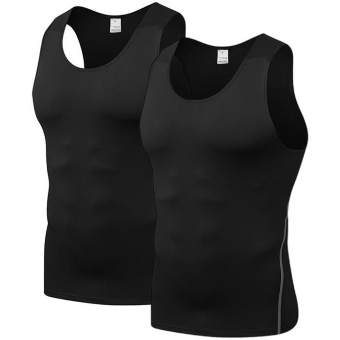 Camisetas sin mangas para hombre, paquete de 2, camisetas deportivas de compresión sin mangas para hombre