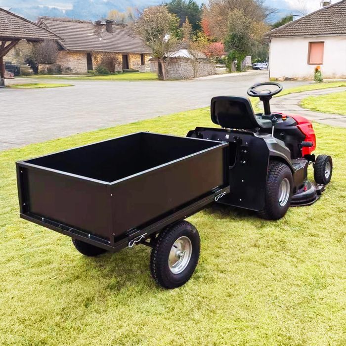 Trailer for lawn tractor with tipping bed - max load 225kg.