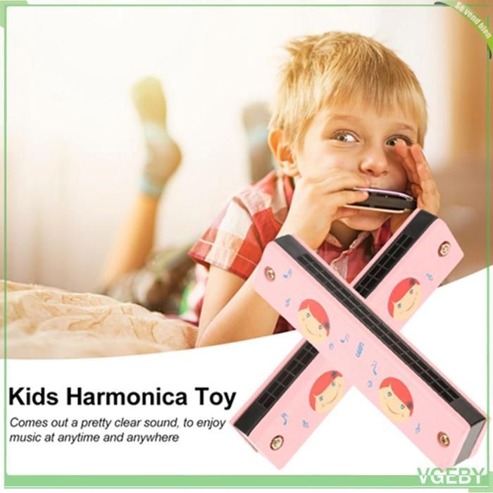 Armonica a 16 fori, strumento musicale in legno morbido, giocattolo portatile con un suono chiaro e pieno per bambini.