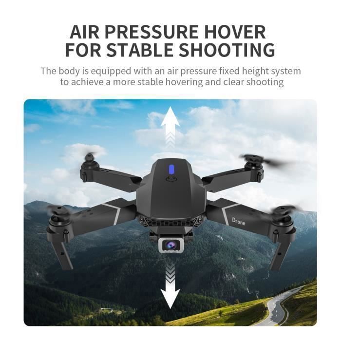 Minidron plegable con cámara, 15 minutos de tiempo de vuelo, giros de 360° + 3 baterías, control remoto de 6 botones.