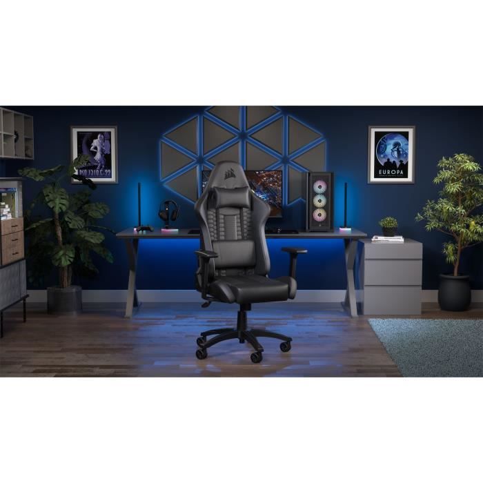 CORSAIR - Bureaustoel - Gamingstoel - TC100 RELAXED - Kunstleer - Ergonomisch - Verstelbare armleuningen - Zwart -