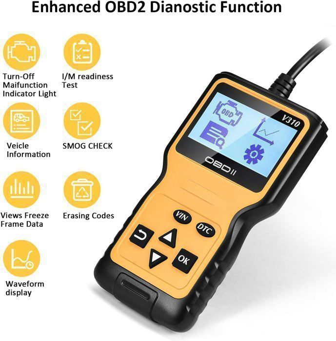 Outil de Diagnostic Auto - RICEEL - Scanner OBD2 - Écran LCD - Universel - Compact