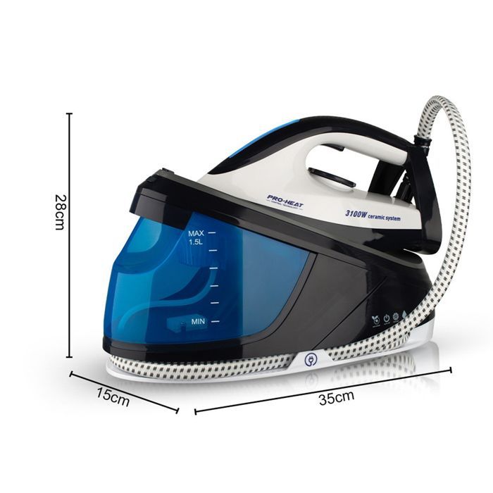 Fer à repasser - Centrale Vapeur - Technologie DeTempérature Intelligente - 3100W - 1.5L Defroisseur Vetement - Bleu