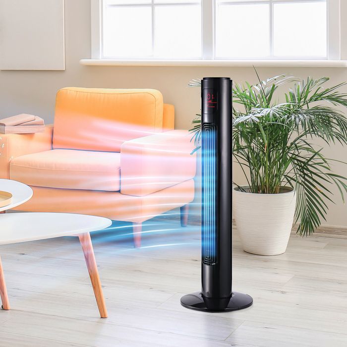 HOMCOM - Ventilador - Plástico - 32x32x96cm - Negro