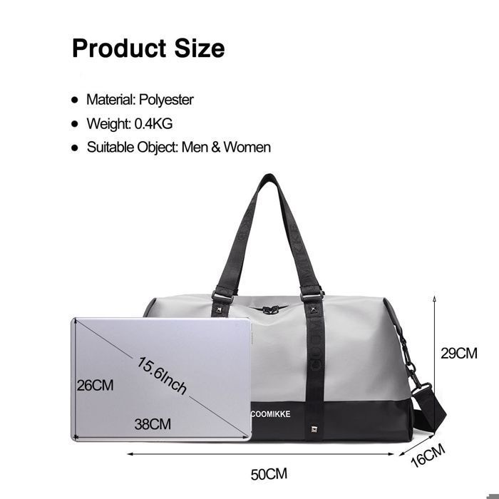 Ultralight Travel Bags, Large Sports Bags for Men and Women, Fitness Totes, Handbags, Weekend Backpacks, Gray