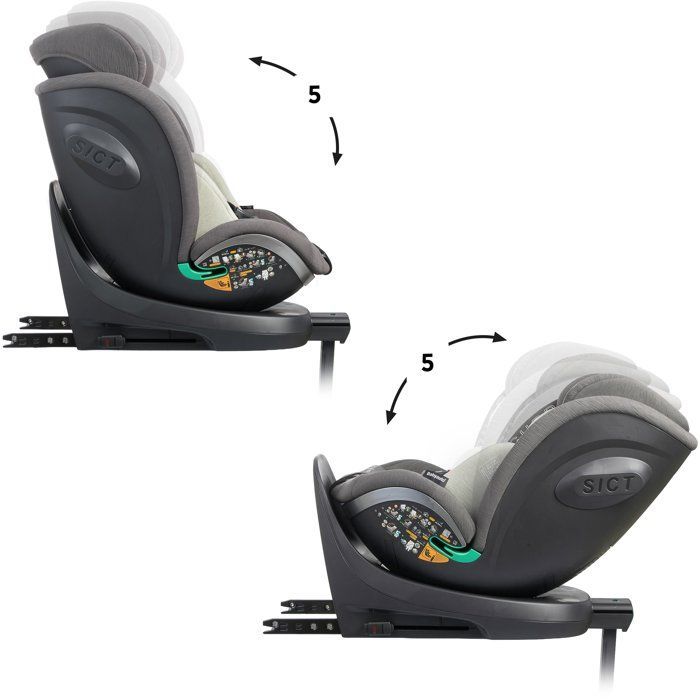 Bilbarnstol - BABYAUTO - SCUDDA - Grupp 0/1/2/3 - 40/150 cm - I-Size - Vridbar - Liggbar - Reducerbar - Stödben - Olivgrön