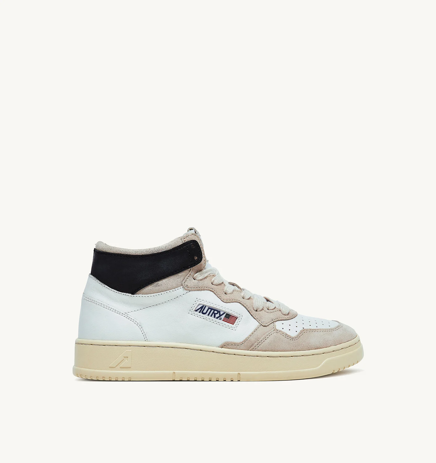 Adidași Medalist Mid din piele și piele întoarsă alb-negru