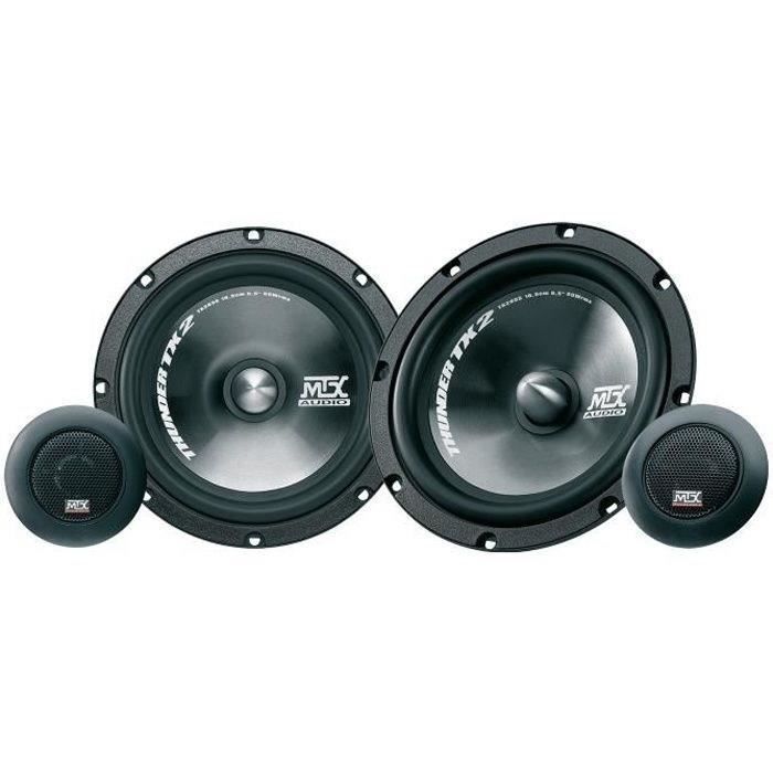 Kit di altoparlanti per auto MTX TX265S a 2 vie, tweeter al neodimio da 16,5 cm, 65 W RMS, 4 Ω, cono in polipropilene a cupola in seta da 25 mm.