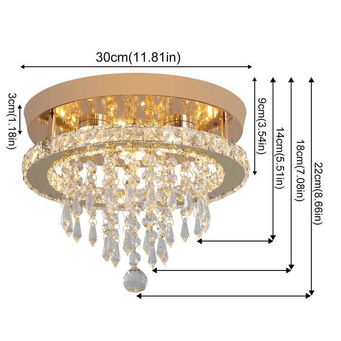 Lustre de Cristal Moderno K9 - Lustre LED Ajustável de 58W com Brilho Óptico