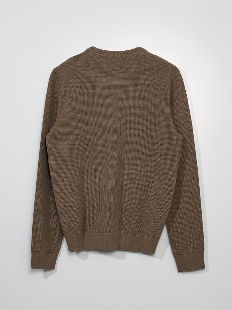 Trui met honingraatpatroon - BEIGE
