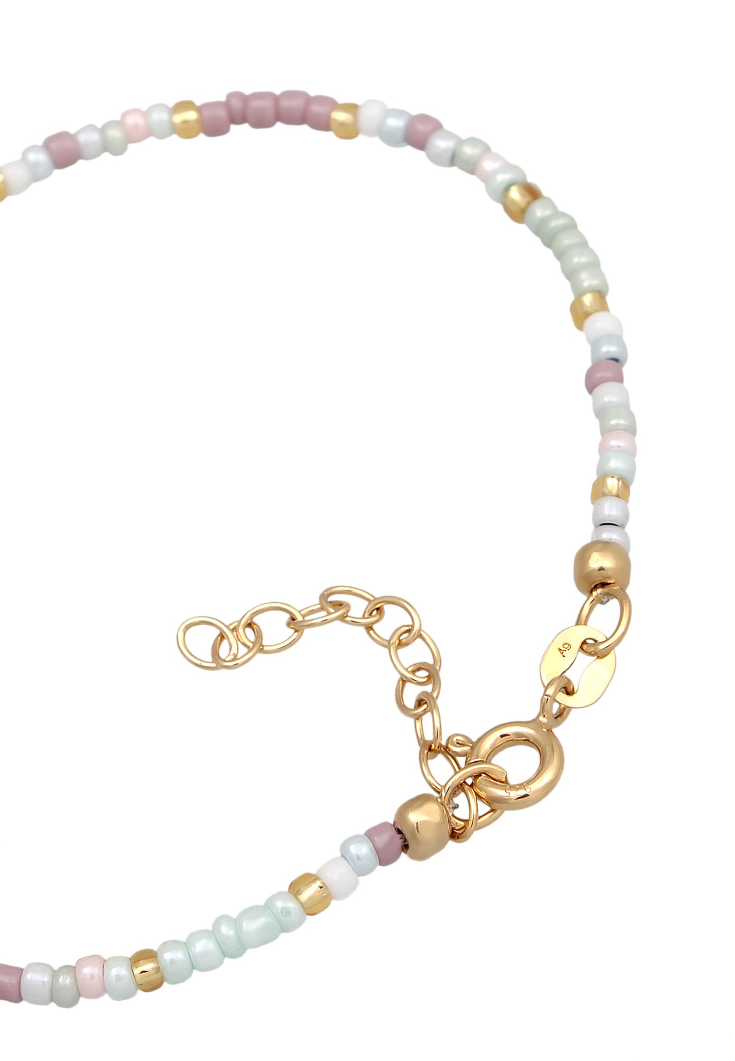 Elli Femmes pendentif coeur verre perles été multicolore en argent sterling 925 plaqué or