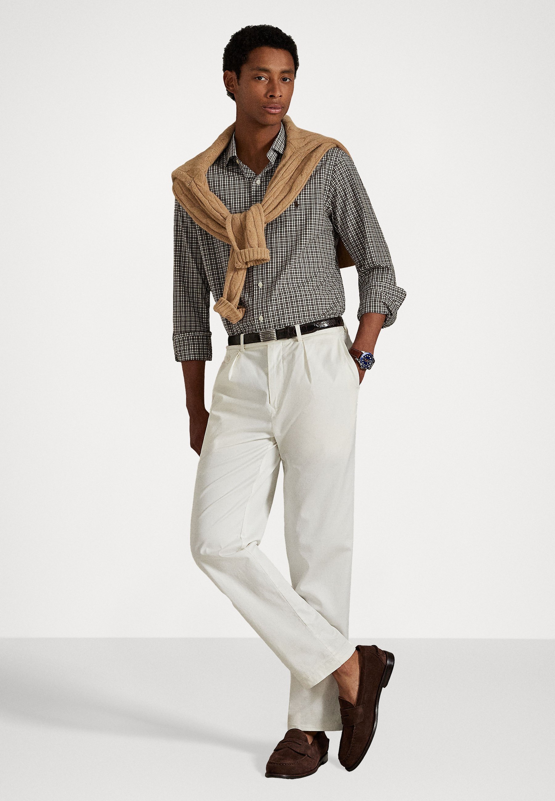 Chemise Polo Ralph Lauren coupe personnalisée à carreaux en popeline stretch - Chemise - marron multicolore