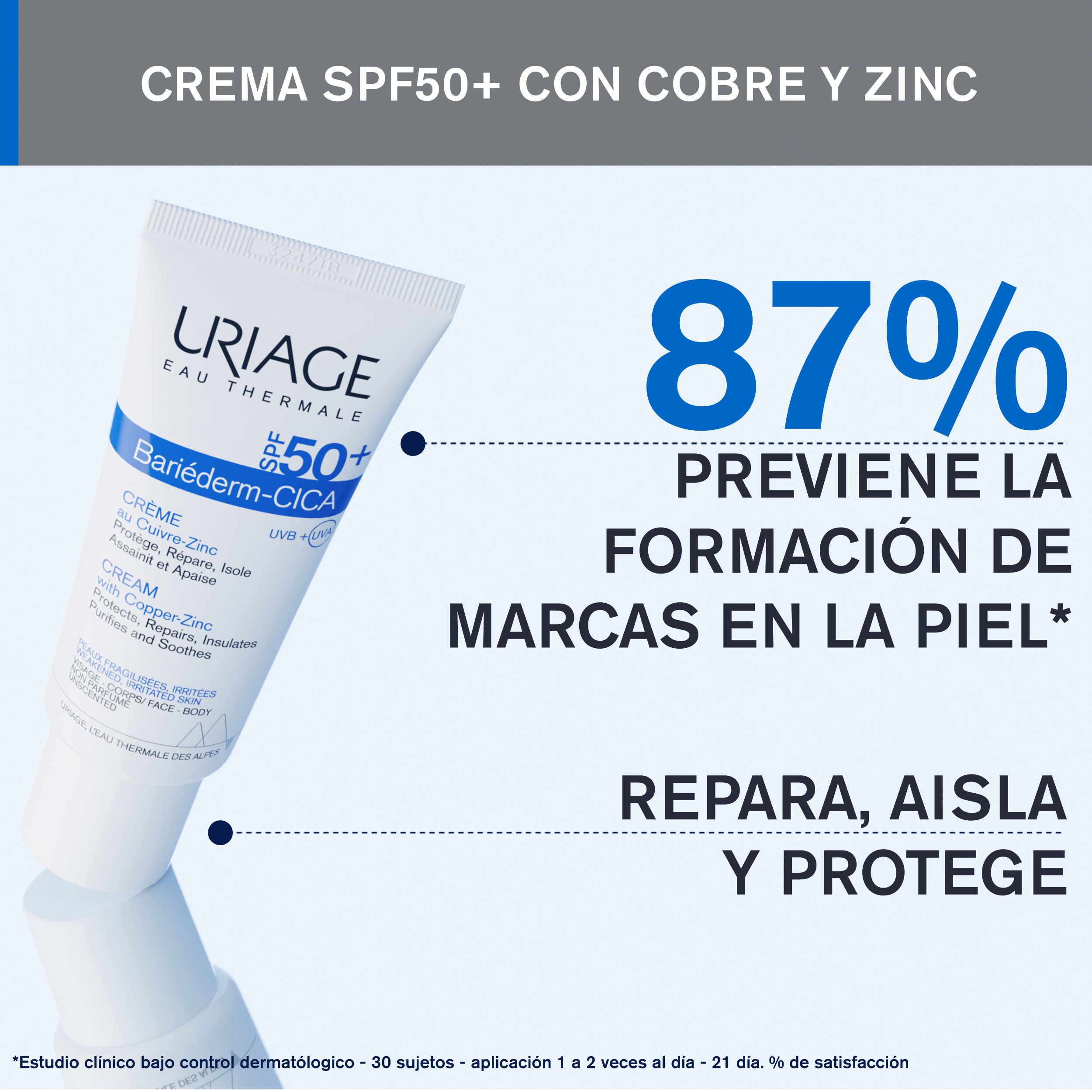 Bariéderm-CICA krema za obraz in telo SPF50 z bakrom in cinkom Dermokozmetika za obraz