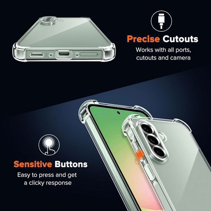 Funda protectora - BOOLING - para Samsung Galaxy A56 5G - Transparente - Resistente a golpes + 2 protectores de pantalla de vidrio templado
