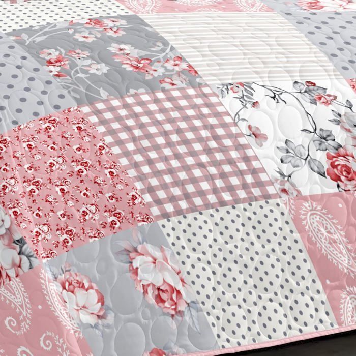 Colcha acolchada gruesa de 220x240cm con 2 fundas de almohada de 65x65cm M23-6050