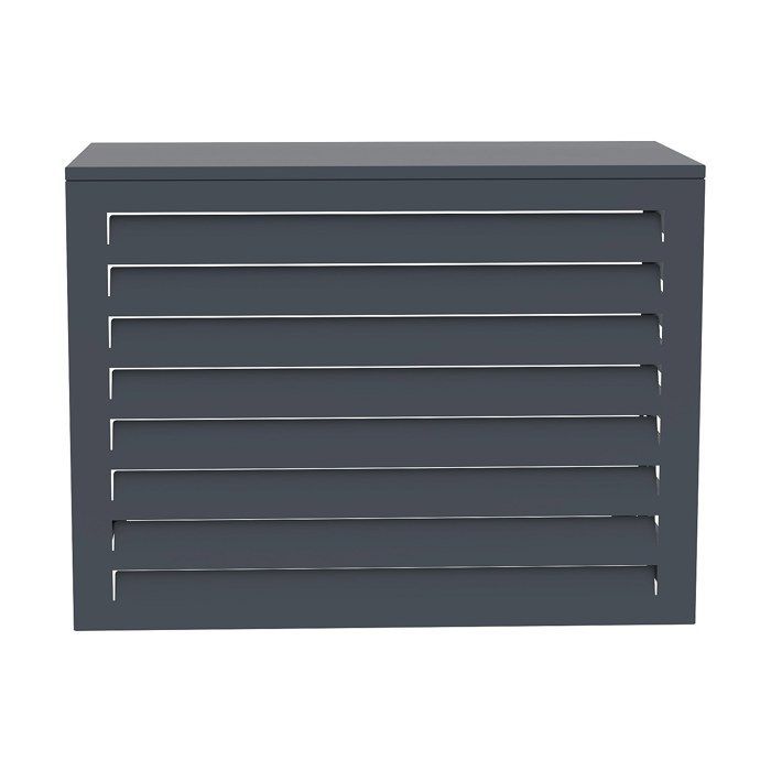 Cache clim / pompe à chaleur en aluminium - Gris anthracite - LATAKI