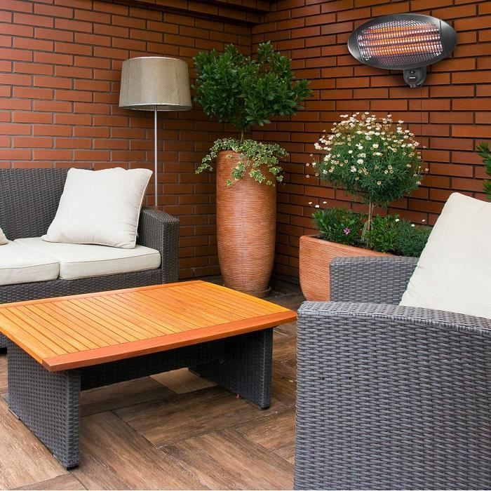 Chauffage mural de patio - TRISTAR - KA-5286 - 2000 W - Imperméable IP65 - Noir