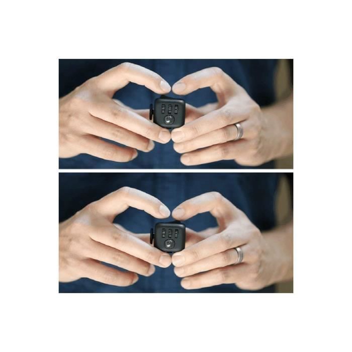 Fidget Cube Anti-ansia con spinner manuale - SWAREY - Giocattolo da dito con 6 funzioni - Grigio