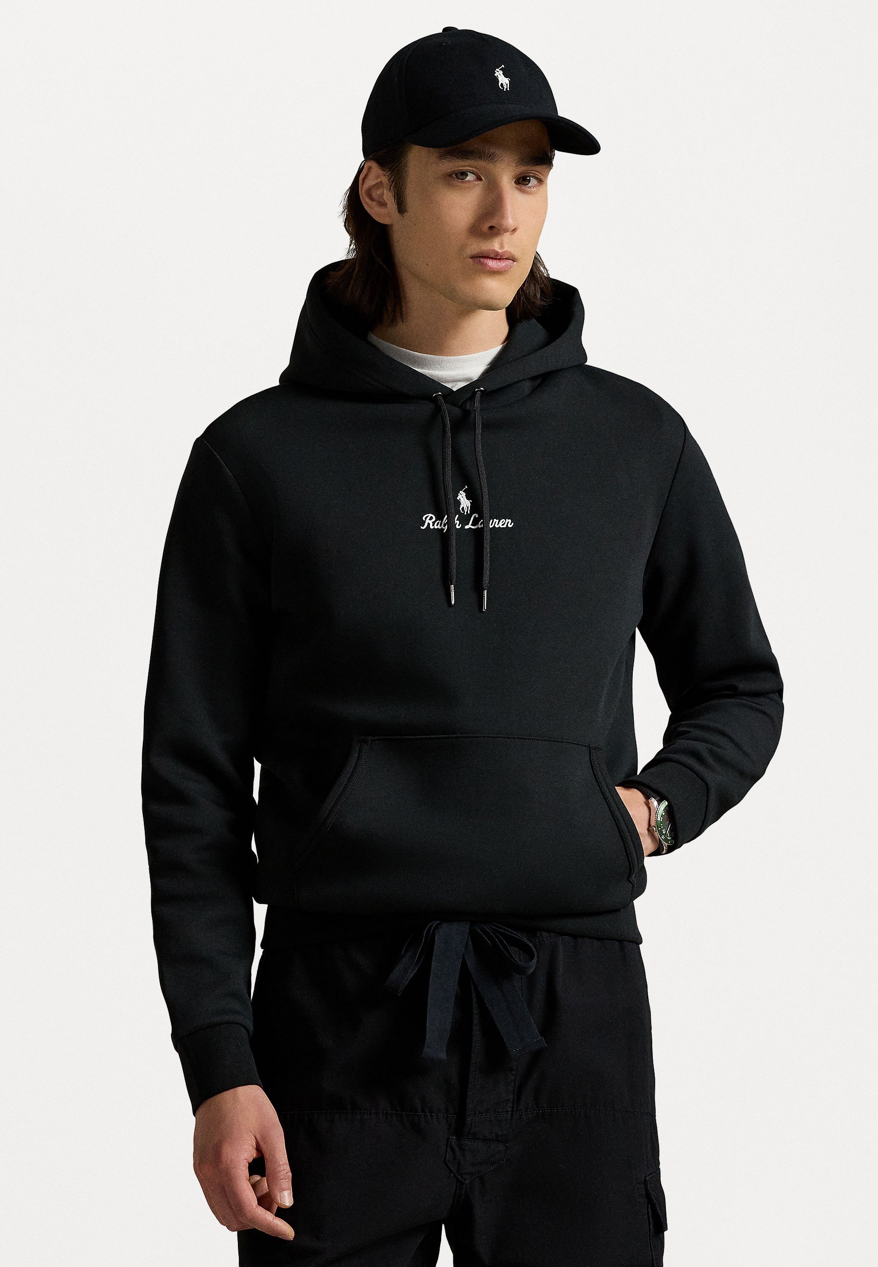 Felpa con cappuccio Polo Ralph Lauren LOGO DOUBLE-KNIT - nera