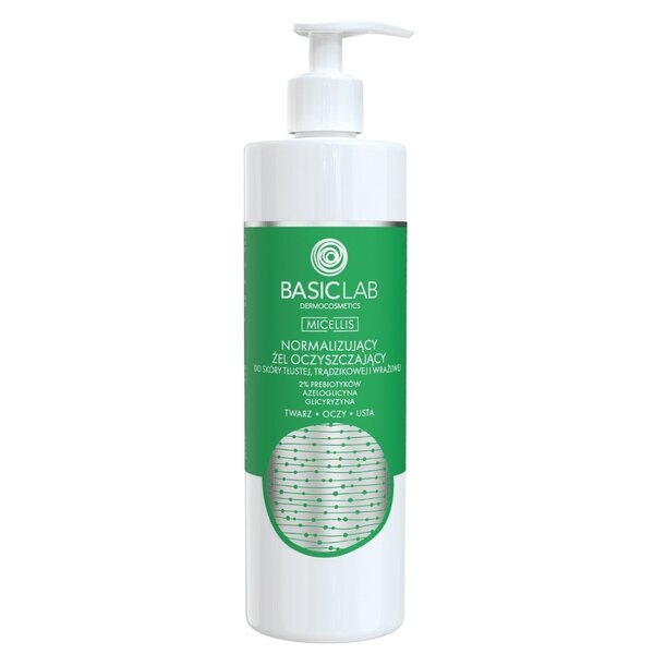 Čistiaci gél BasicLab pre mastnú pleť so sklonom k akné 300 ml