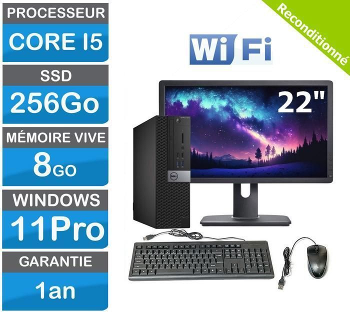 PC bureautique avec Écran 22